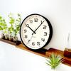 KATOMOKU Plywood Clock 23 Black Wall Clock with Continuous Second Hand Controlled km-145BKRC 304mm (radio Clock)