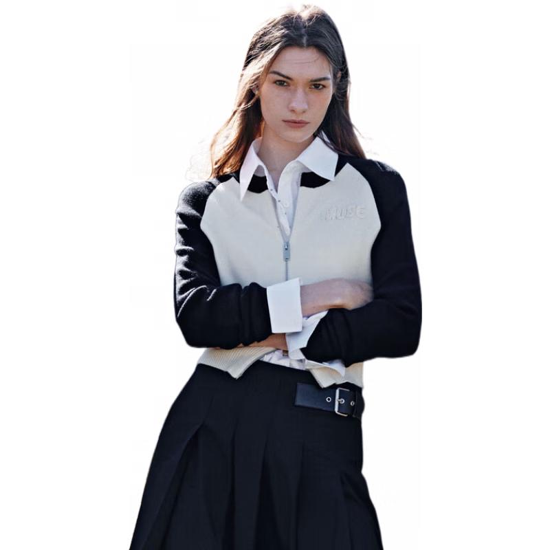 

MO&Co. Женский кардиган из шерстяного трикотажа с цветовыми блоками S /160