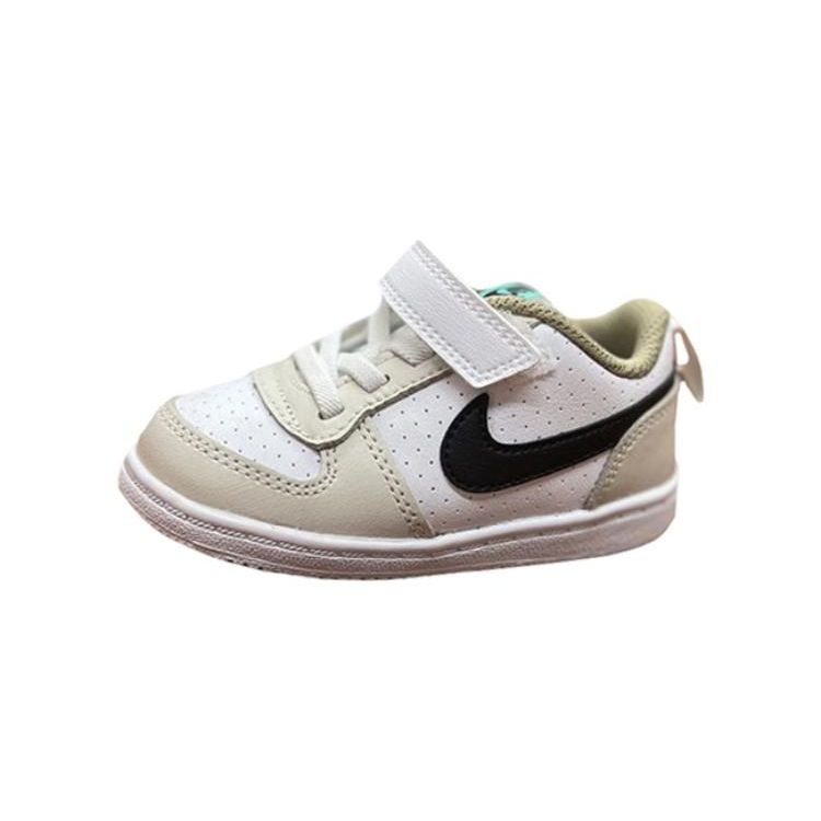 Nike Court Borough Comfortable Sports Durable Breathable Low-Top Sneakers Baby Sneakers Gray White DZ2788-101