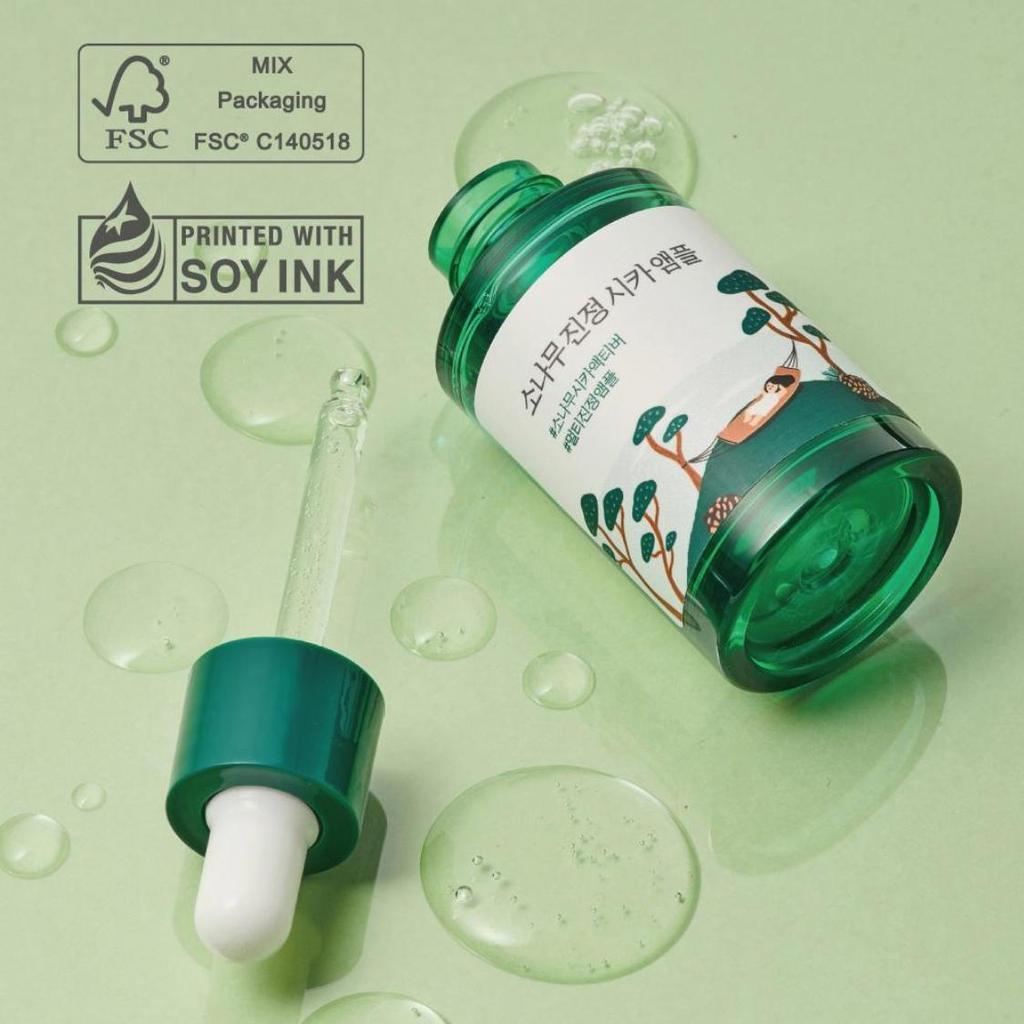 [Sonderedition] ROUND LAB Pine Calming Cica Ampulle 30ml Nachfüllset (+ 30 ml Nachfüllpackung + Maske + Aufkleber-Set)