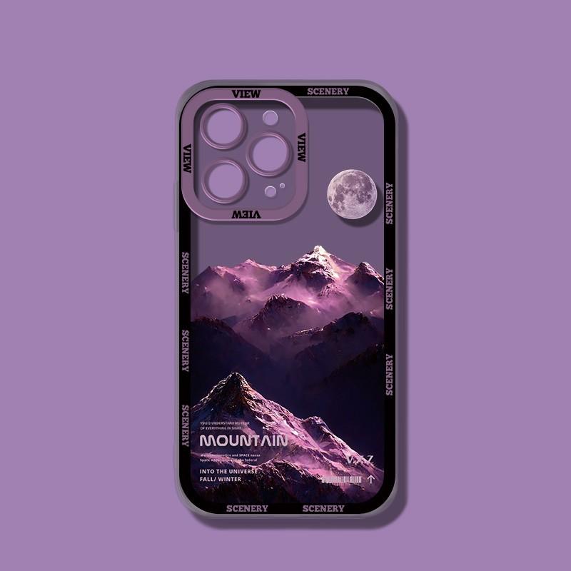 Retro Sunset Snow Mountain Scenery Case For Samsung Galaxy S24 S23 S22 Ultra S21 Plus FE A52S A33 A53 A34 A54 A15 A35 A55 Cover