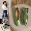 Fashion Woman Fashion Summer Square Toe Gold Green Flats Elegant Female Printing Texture Casual Buckle Mary Jane Shoes Big Size 34-43