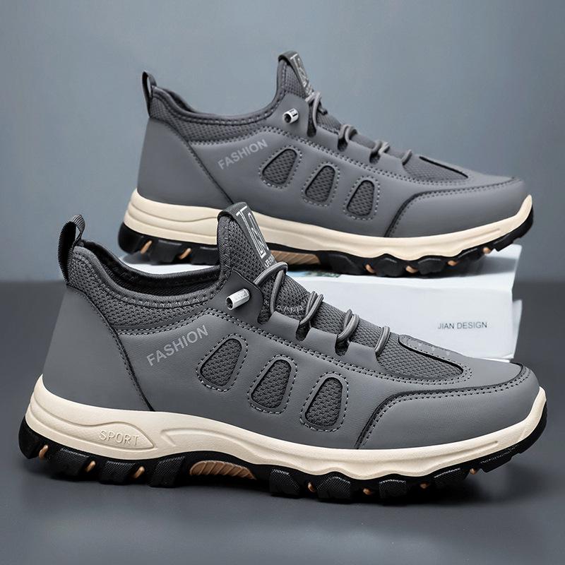 Men's Spring Breathable Outdoor Hiking Shoes - Lightweight, Comfortable Travel Shoes for Middle-Aged and Elderly