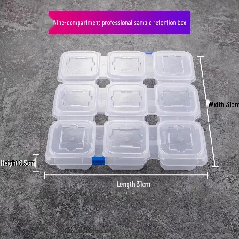 9-Compartment Food Sample Box with Lid (5-Pack)