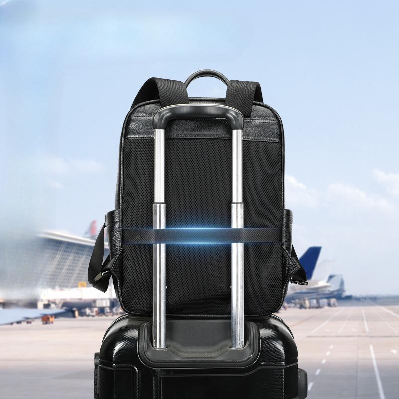 Men's Genuine Leather Backpack Computer Bag Backpack and Schoolbag