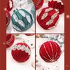 Elegant Christmas Sphere Hanging Ornament Flocking Christmas Baubles with Rhinestones for Elegant Holiday Tree Trimming