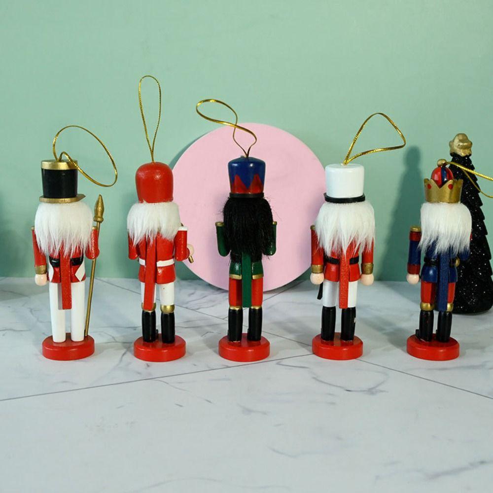 3/4/5Pcs Figurines Soldier Puppet Pendant Colorful Nutcracker Doll Nutcracker Puppet  Children Toys