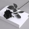10Pcs/Set Artificial Black Single Rose Bouquet Halloween Ghost Festival Horror Gothic Style Dark Series Decorative FakeFlowers