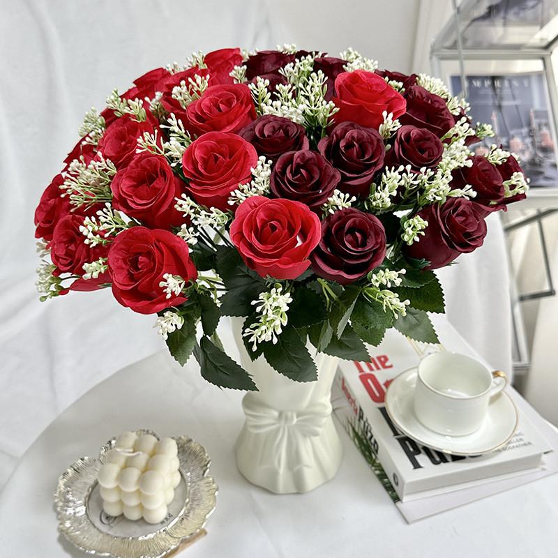 Silk Rose Buds Wedding Decor Artificial Flowers For Home And Photography