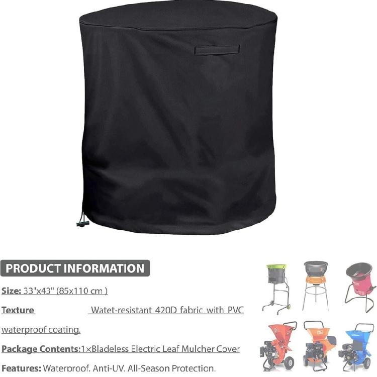 Wood Chipper Shredders Mulcher Cover Shredders Machine Protector Cover Sun Resistant Fabric Garden Tool Accessory