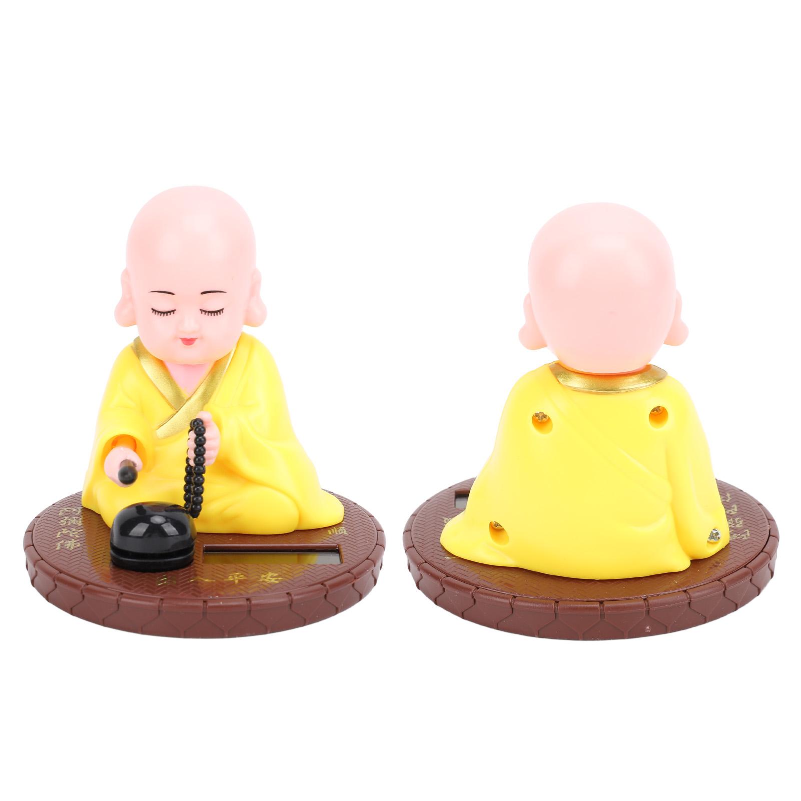 

Маленькая фигурка монаха на солнечной батарее, забавная игрушка для машины с качающейся головой, китайская статуэтка маленького монаха, украшение для приборной панели автомобиля, украшение для дома