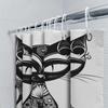 Black Cat Shower Curtain Artistic Black White Zentangle Bathroom Decor Unique Print Waterproof Shower Fabric