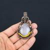 Moonstone 999 Copper Wire Wrapped Pendant, Handmade Gemstone Pendant, Gift For Mom Antique Jewelry