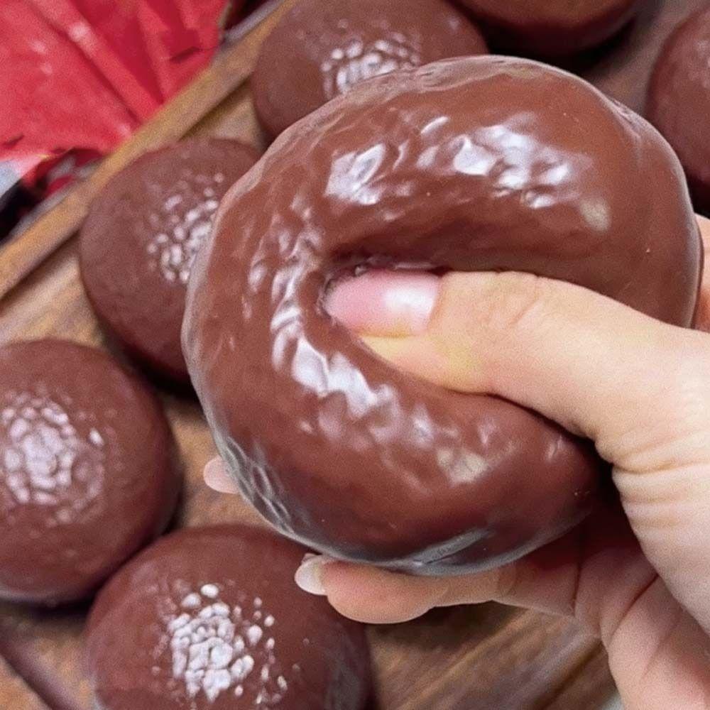 Round Blocks Filled Chocolate Pie Squishy Shapeable Sensory Fidget Ball  Children Gifts