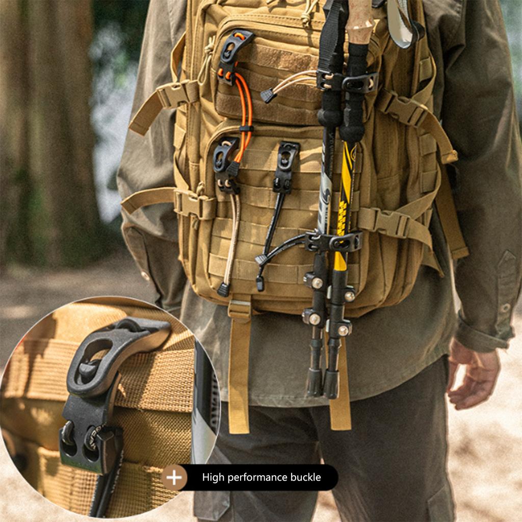Outdoor Backpack Expansion Buckle Extended Webbing Clip Outdoor Bag Fixed Rope Adjustable Thick Elastic Rope Enduring