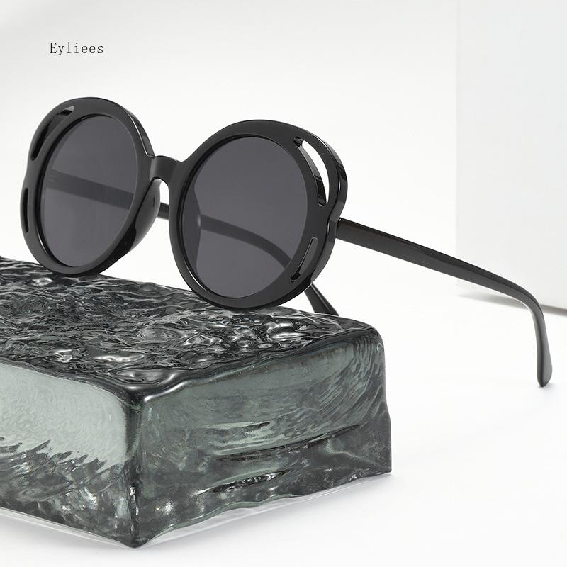New in Fashionable Women's Vintage Camellia Sunglasses Large Frame Pattern Unique Style European American Popularity gafas