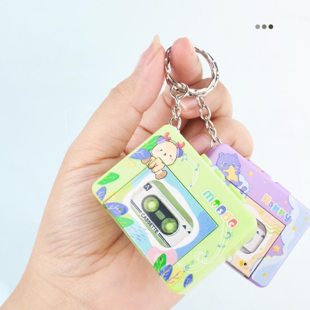 Mini Retro Recorder Keychain Creative Cartoon Tape-shaped Schoolbag Pendant