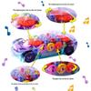 Universal Transparent Electric Toy Set: Racing Car, Train & Helicopter with Lights & Music for Children's Birthday Gift