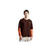 Logo Embroidered Round Neck Layered Long Sleeve T-Shirt Men Tops Sunset-Orange J324425