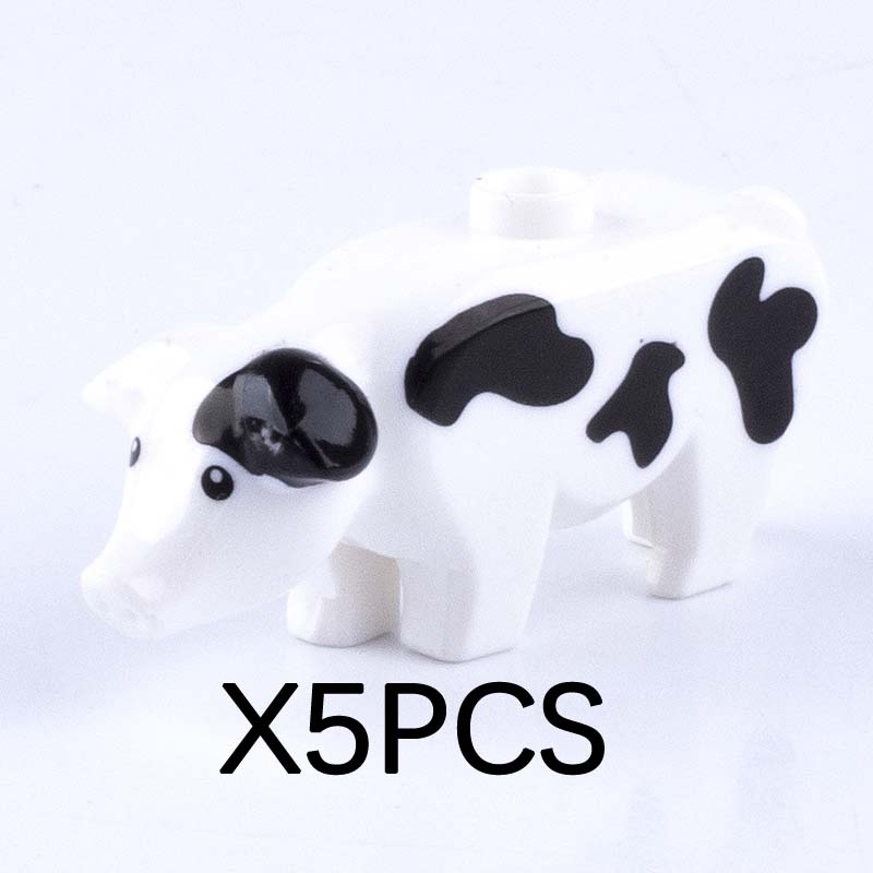 MOC Animal Building Blocks DIY Pig Fishes Octopus Penguin Turtles Figures Toys Set City Farm Zoo Accessories Bricks Kid Gift