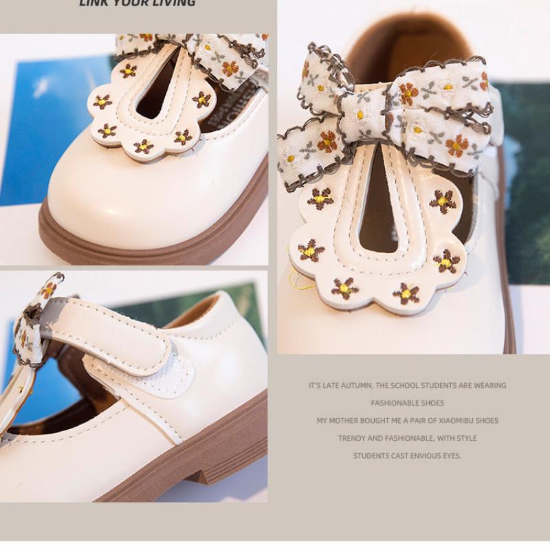 New Spring and Autumn Fashion Lace Girls Comfortable Soft-soled Leather Shoes