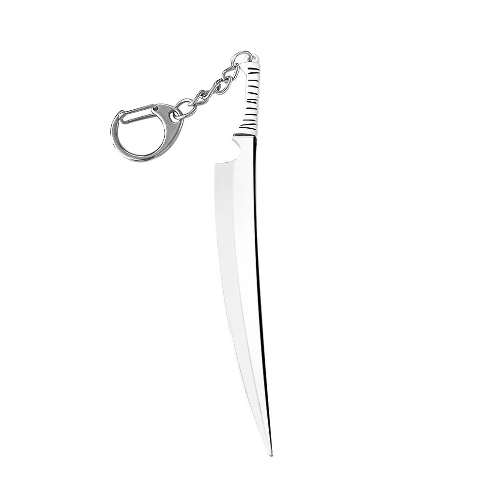 Anime Bleach Weapon Keychain Kurosaki Ichigo Hitsugaya Toushirou Katana Sword Model KeyRing for Women Men Car Pendant Jewelry