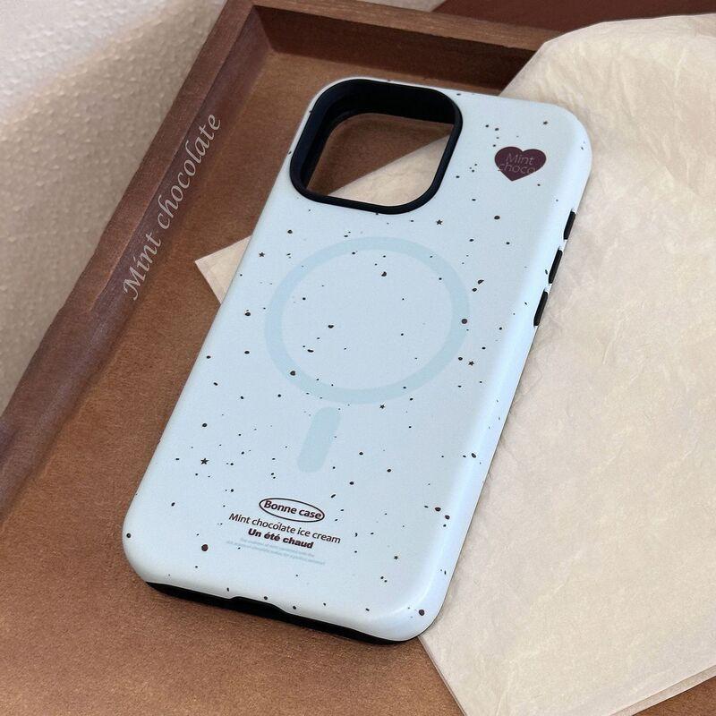 Mint Chocolate Cake Design IPhone 16 Case 13 15 Pro Max TPU Hard Shell With Magnetic Mount Compatible iPhone 17 Pro Max