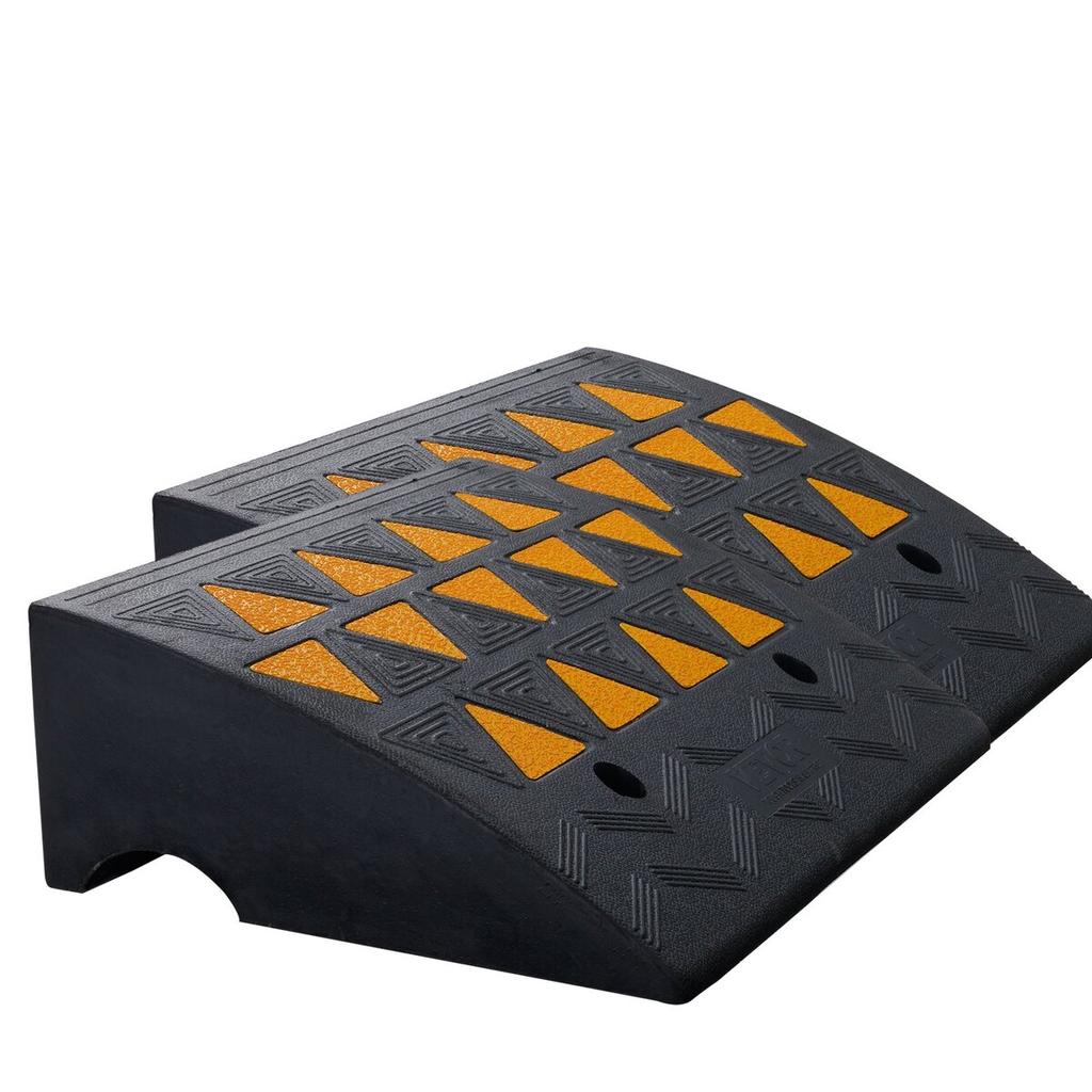 Rubber Curb Ramp 2 Pack, 6" Rise Height Heavy-Duty 33069 Lbs/15 T Capacity Threshold Ramps, Driveway Ramps with Stable Grid Structure for Cars,