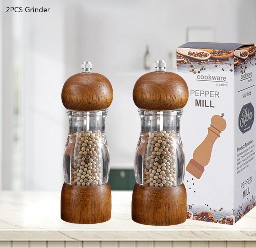 1~5pcs Salt Pepper Grinder Set Adjustable Ceramic Grinding Spice Mill Manual Salt and Pepper Shakers Grinder for Kitchen BBQ Use