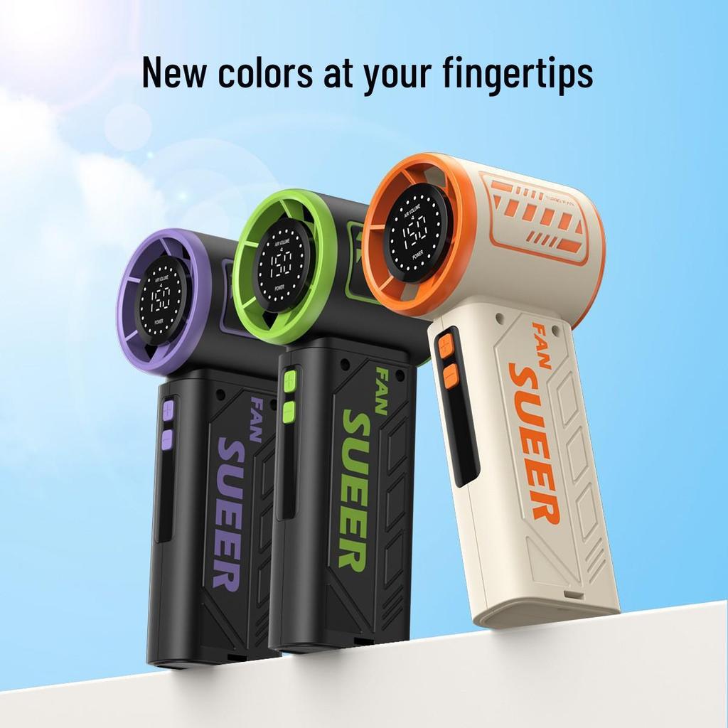 Mecha-Style High-Speed Handheld Fan with 150-Speed Turbine Blades and Large Capacity