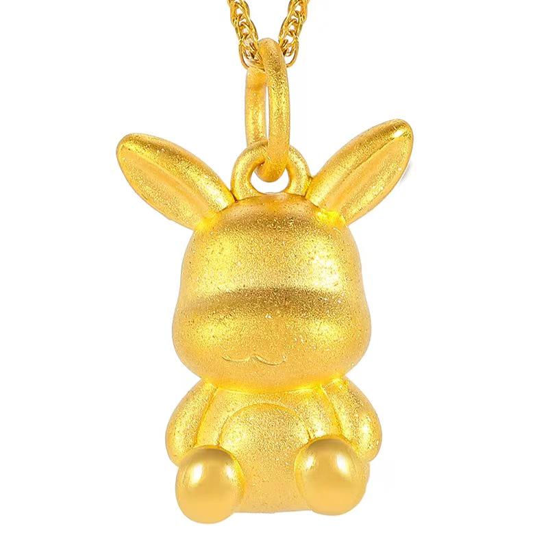 

В єтнамська золота підвіска-кролик за знаком зодіаку – Мила кроляча ланцюжок на ключицю для жінок