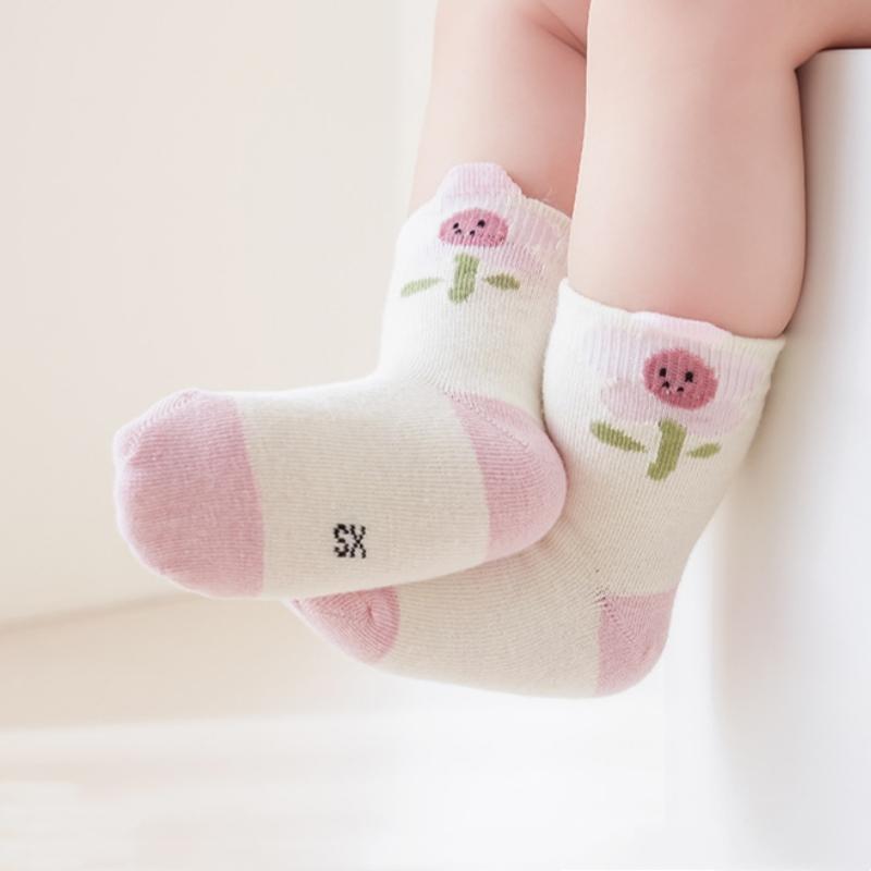 5Pairs/set Baby Socks Cotton Spring Autumn Cartoon Animal Children's Medium Tube Sock Cute Toddler Girls Boys Socks