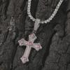 European & American Hip-Hop Cross Pendant Necklace with Diamonds