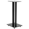 VidaXL Support haut-parleur 2pc Verre trempé Design 2 colonnes Noir