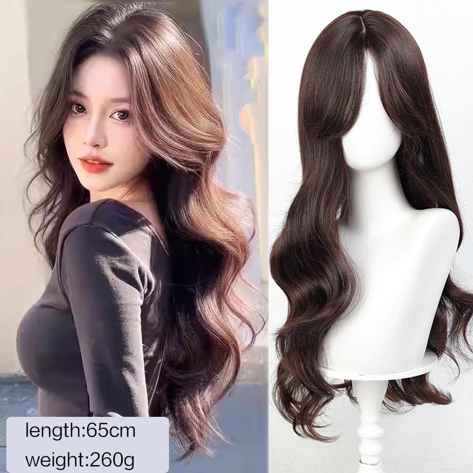 Synthetic Red Ombre Black Color Lolita Long Straight Wigs With Bangs Daily Party Cosplay Wig For Women