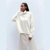 Soft High Neck Sweater Women Warm Thick Alpaca Blend Pullover Casual Daily Wear