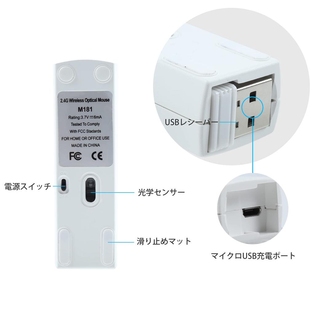 DIWOSHE Ultra Small Cuboid Mouse Wireless Mouse USB Rechargeable 3 Buttons Optical Small Mini S Size Compatible with PC Symmetrical Portable Storage