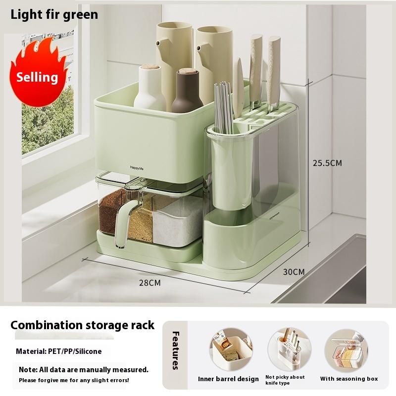 Kitchen multifunctional storage rack, new combination knife holder, chopstick cage, integrated storage, seasoning supplies, home