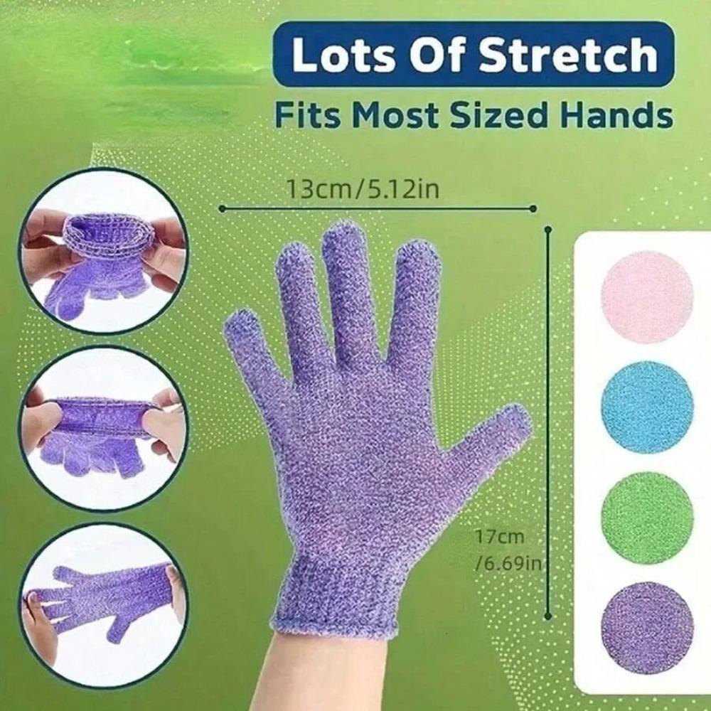 Five Fingers Bath Gloves Reversible Exfoliating Shower Body Scrub Gloves Cleansing Tools Bath Towel Bath Products Back Scrub
