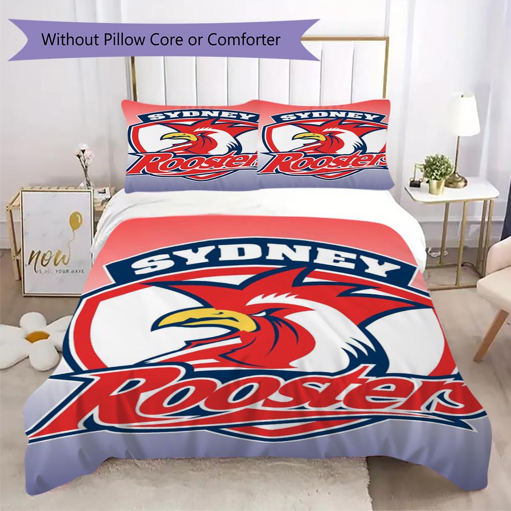 Sydney Red & White Eagles Pattern Bedding,Quilt Set Quilt Cover Pillowcase Home Birthday Gift (1*duvet Cover+2*pillowcase,without core)ZSJT0917399