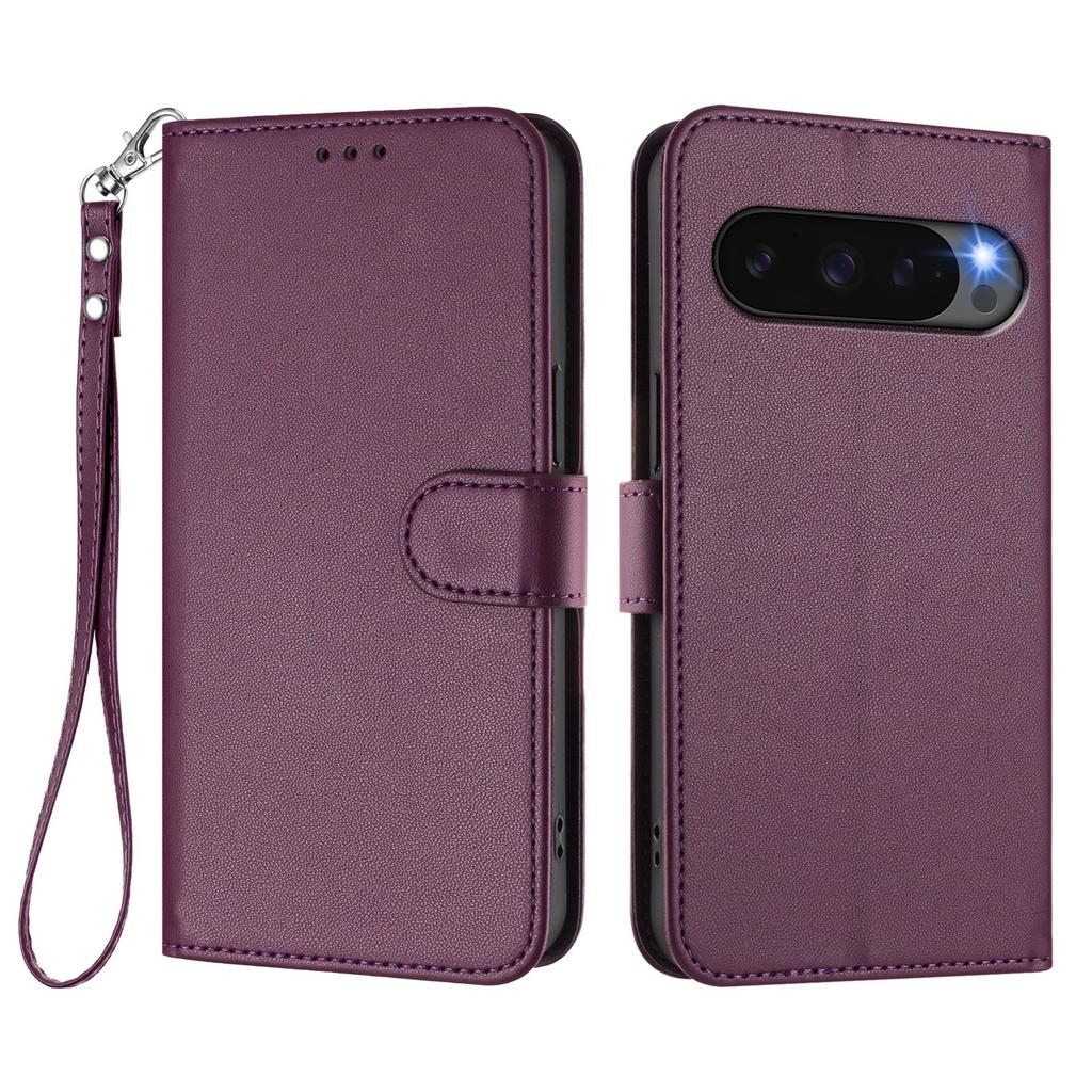 For Google Pixel 10 Pro/Google Pixel 9/Google Pixel 9 Pro/Google Pixel 10 Leather Case Wallet Stand Phone Cover with Wrist Strap