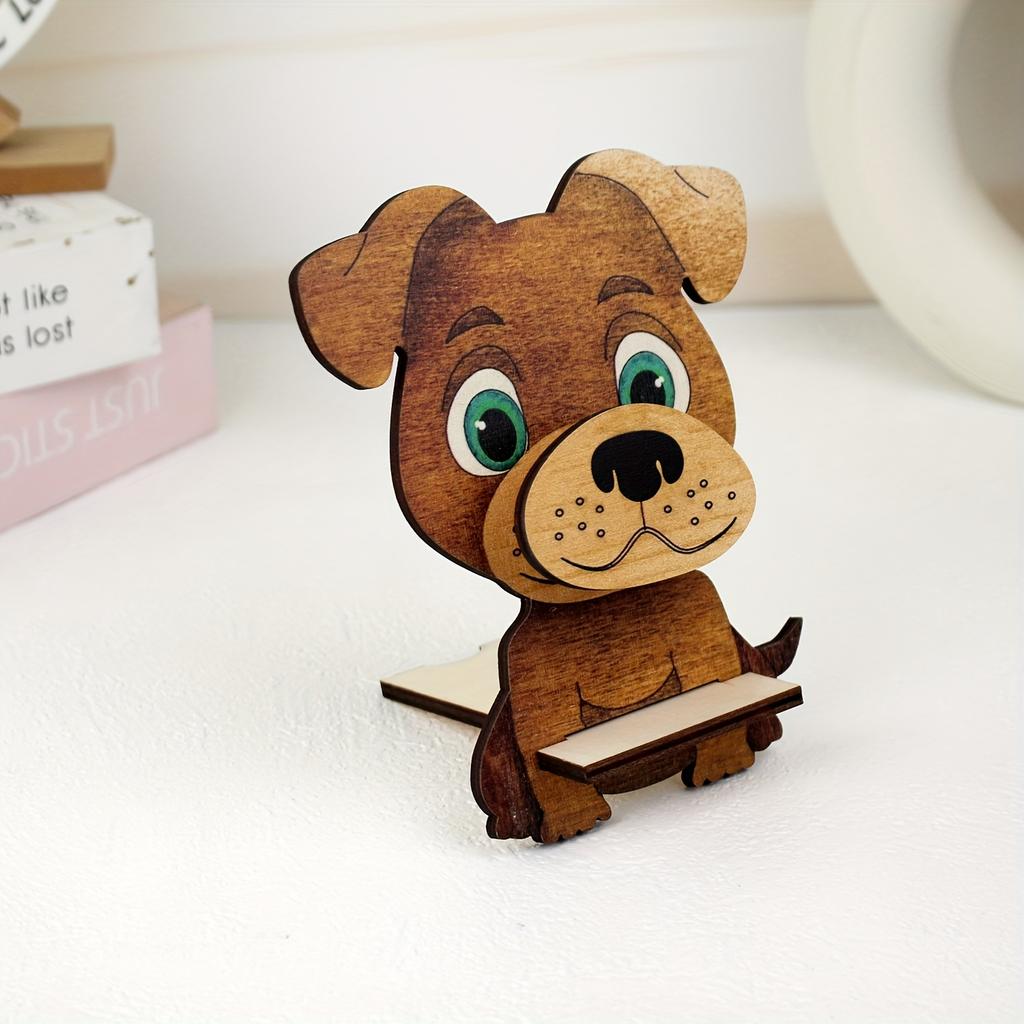 1PC Funny Wooden Yellow Puppy Glasses Frame, Creative and Cute Glasses Display Stand