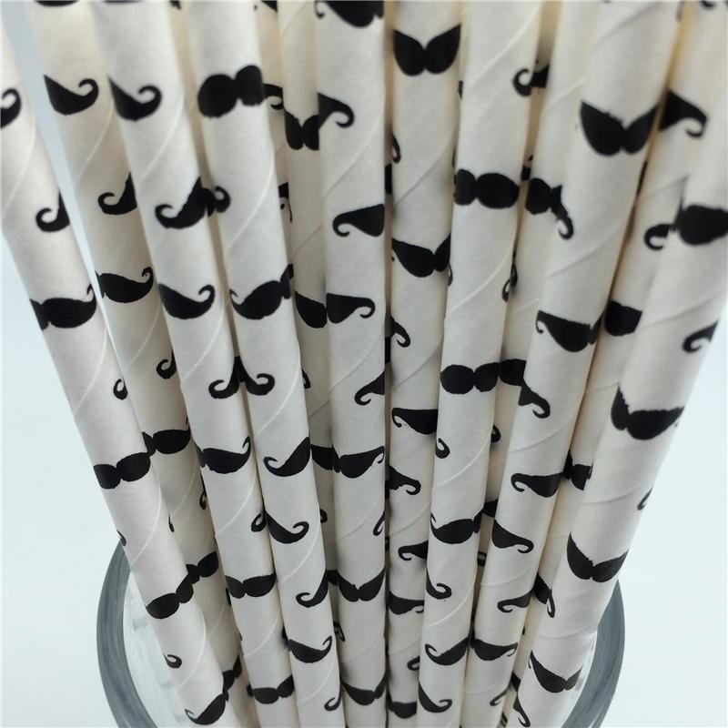 Arrival 25pcs/Lot Event & Party Supplies Mustache/Beard Paper Straws for Birthday Wedding Party Dec