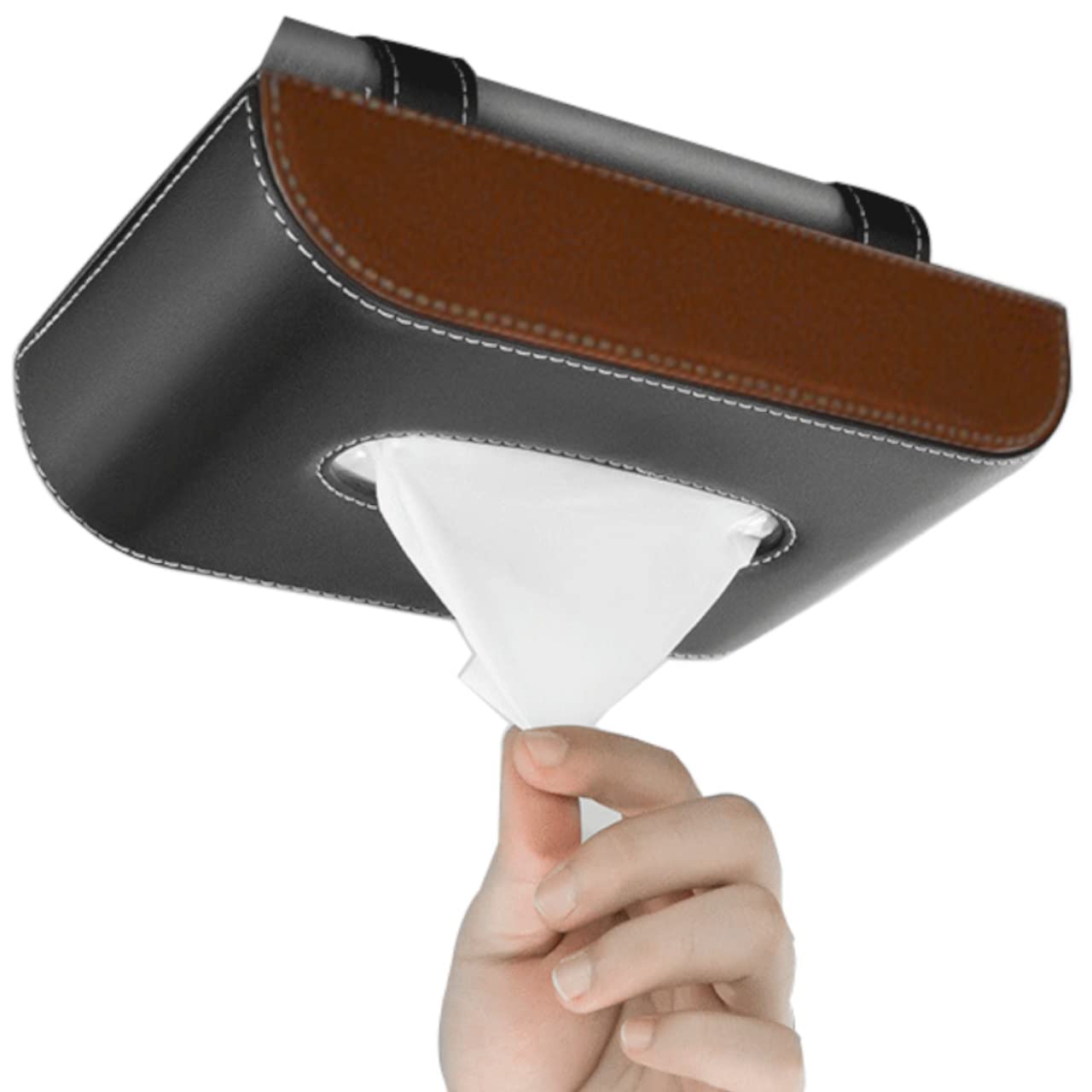 clowin Car Tissue Hanging Sun Visor Tissue Car Ceiling Tissue Black Brown Box, Box, Cover, &