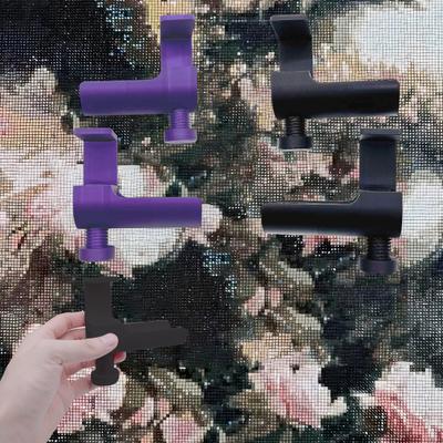 Rhinestone Painting Canvas Stand with Adjustable Table Pliers Foldable Feature DIY Canvas Clamp Rhinestone Craft Accessory