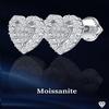 Elegant Heart Stud Earrings Women 925 Silver Jewelry Moissanite Earrings