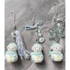 Versatile Flocking Snowman Pendant Decorative Necklaces Pendants DIY Jewelry Making Supplies Mini Resin Ornaments