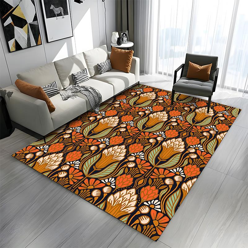 Vintage Floral Pattern Rug Design Patterned carpet a non slip rug suitable for all seasons and any setting, gift