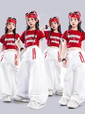 Štýlový dievčenský hip hopový jazzový tanečný kostým – Módny detský outfit na street dance vystúpenie
