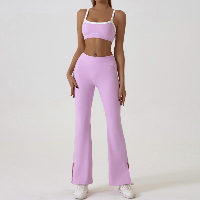 Women's Slim Fit Color Block Yoga Suit - Naked Feeling Outdoor Sportswear Set